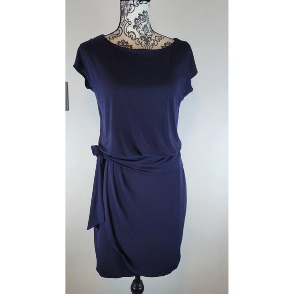 Carole Little Mini Dress Sz 6 Navy Blue Short Sleeve - Picture 1 of 10